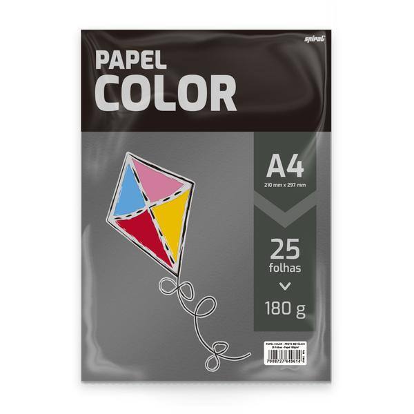 Papel 180g 210x297 color preto metálico 2549614 Spiral PT 25 UN
