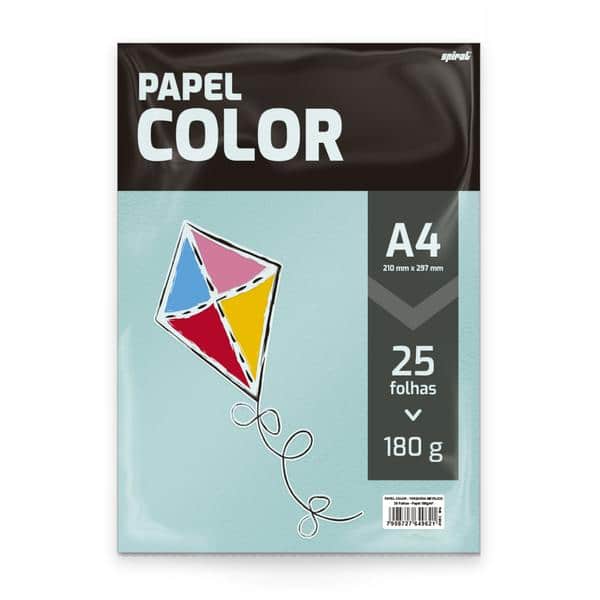 Papel 180g 210x297 color turquesa metálico 2549621 Spiral PT 25 UN Papel 180g 210x297 color turquesa metálico 2549621 Spiral PT 25 UN