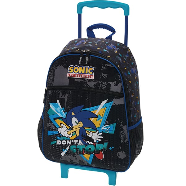 Mochila Escolar Infantil de Rodinhas Sonic Dont Stop, Pacific - PT 1 UN