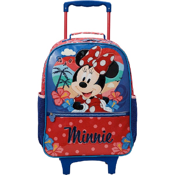 Mochila Escolar Infantil de Rodinhas em poliéster Minnie Disney 13200 Xeryus - PT 1 UN