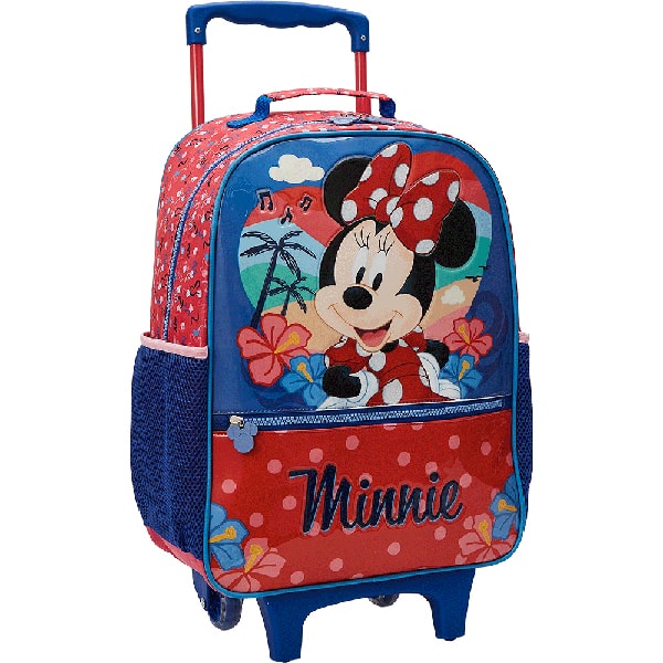 Mochila Escolar Infantil de Rodinhas em poliéster Minnie Disney 13200 Xeryus - PT 1 UN