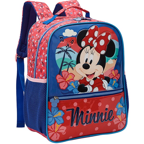 Mochila escolar em poliéster, Minnie Disney, 13202, Xeryus - PT 1 UN