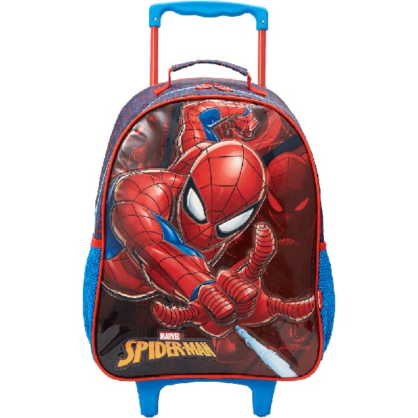 Mochila escolar com rodas, Homem Aranha Spiderman Marvel, 13330, Xeryus - PT 1 UN