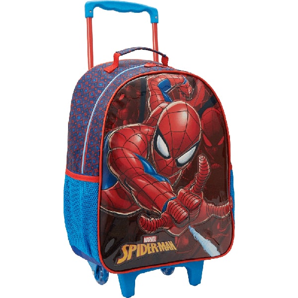 Mochila escolar com rodas, Homem Aranha Spiderman Marvel, 13330, Xeryus - PT 1 UN