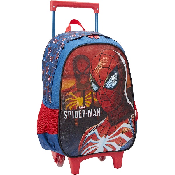 Mochila com rodas em poliéster, Homem Aranha Spiderman Marvel, 13350, Xeryus - PT 1 UN