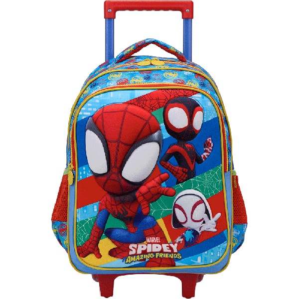 Mochila escolar com rodas em poliéster, Spidey, 13400, Xeryus - PT 1 UN