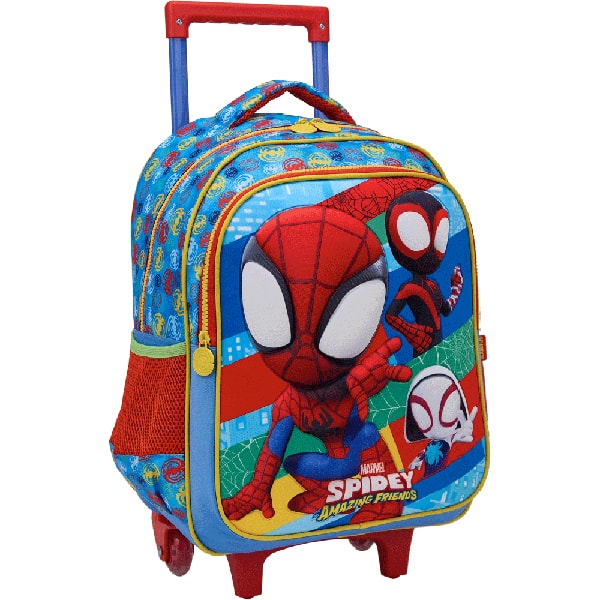 Mochila escolar com rodas em poliéster, Spidey, 13400, Xeryus - PT 1 UN