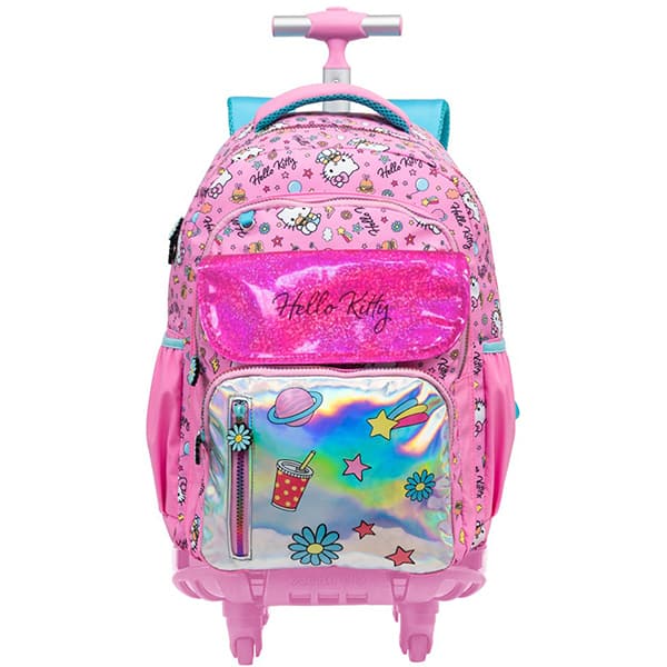 Mochila escolar com rodas, Hello Kitty, 15410, Xeryus - PT 1 UN Mochila escolar com rodas, Hello Kitty, 15410, Xeryus - PT 1 UN