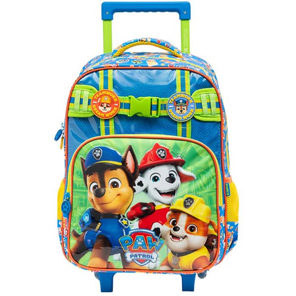 Mochila escolar com rodas, Patrulha Canina, Verde, 15310, Xeryus - PT 1 UN