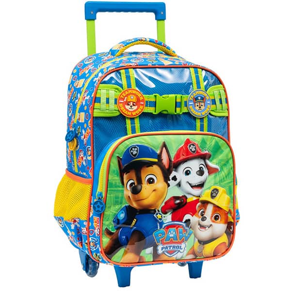 Mochila escolar com rodas, Patrulha Canina, Verde, 15310, Xeryus - PT 1 UN