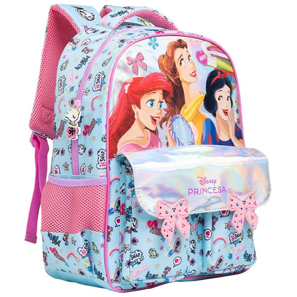 Mochila escolar em poliéster, Princesas, 14802, Xeryus - PT 1 UN