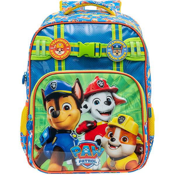 Mochila escolar em poliéster, Patrulha Canina, Verde,15313, Xeryus - PT 1 UN
