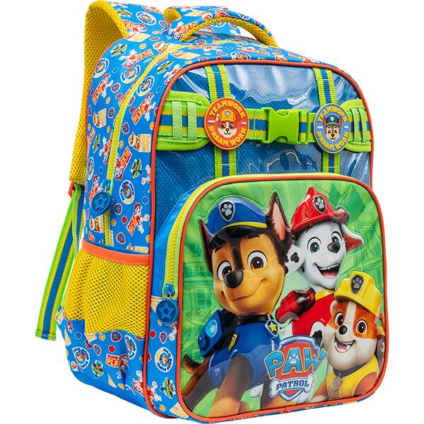 Mochila escolar em poliéster, Patrulha Canina, Verde,15313, Xeryus - PT 1 UN