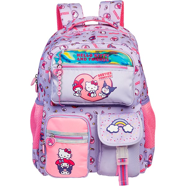 Mochila escolar em poliéster, Hello Kitty & My Melody Tween, 15432, Xeryus - PT 1 UN