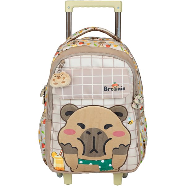 Mochila escolar com rodas, Capivara Petit Brownie, 15920, Xeryus - PT 1 UN