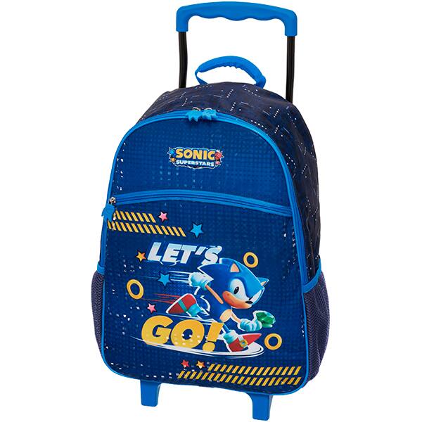 Mochila escolar com rodas, Sonic Let's Go, Pacific - PT 1 UN Mochila escolar com rodas, Sonic Let's Go, Pacific - PT 1 UN