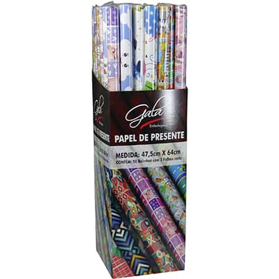 Papel para presente em rolo 47,5x64, Infantil Sortidos,10123, Gala - RL 2 FL