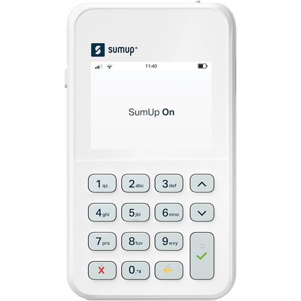 Máquina de cartão de Crédito, Débito e Pix On com chip 3G, Bateria recarregável, On SumUp - 1 UN