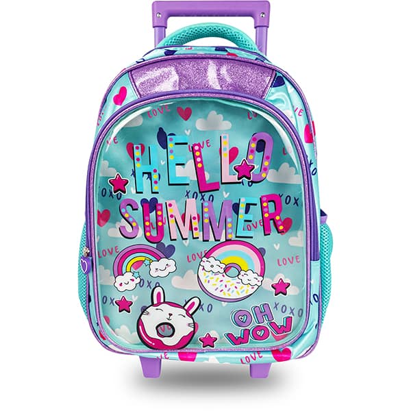 Mochila escolar com rodas, Hello Summer, Happy-Time - PT 1 UN