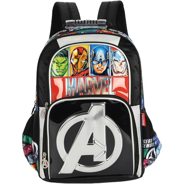 Mochila escolar em poliéster, Avengers, Preto, IS41661AG, Luxcel - PT 1 UN