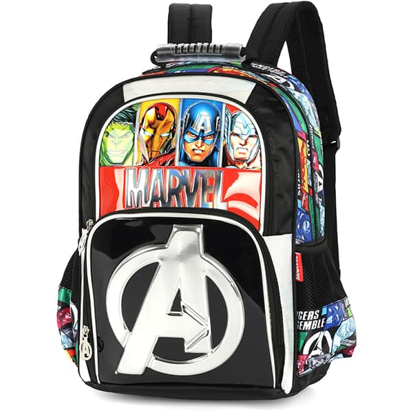 Mochila escolar em poliéster, Avengers, Preto, IS41661AG, Luxcel - PT 1 UN