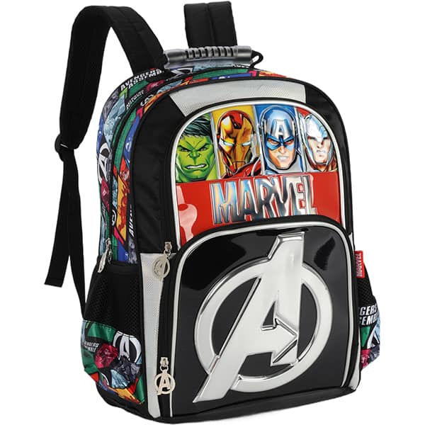 Mochila escolar em poliéster, Avengers, Preto, IS41661AG, Luxcel - PT 1 UN