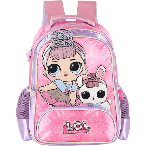 Mochila escolar em poliéster, LOL Suprise, Pink, IS41191LO, Luxcel - PT 1 UN