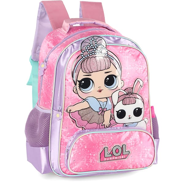 Mochila escolar em poliéster, LOL Suprise, Pink, IS41191LO, Luxcel - PT 1 UN