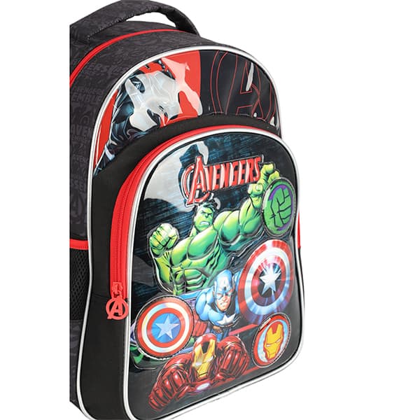 Mochila escolar em poliéster, Avengers, Preto, IS41611AG, Luxcel - PT 1 UN