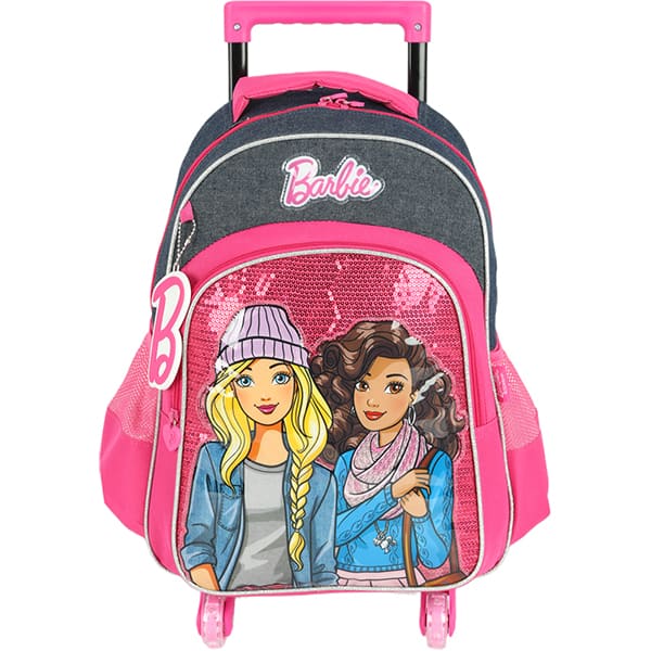 Mochila Escolar Infantil de Rodinhas Barbie Mattel IS41461BB Luxcel - PT 1 UN