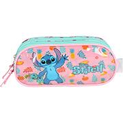 Estojo escolar poli. Stitch rosa EI41555SC- Luxcel PT 1 UN