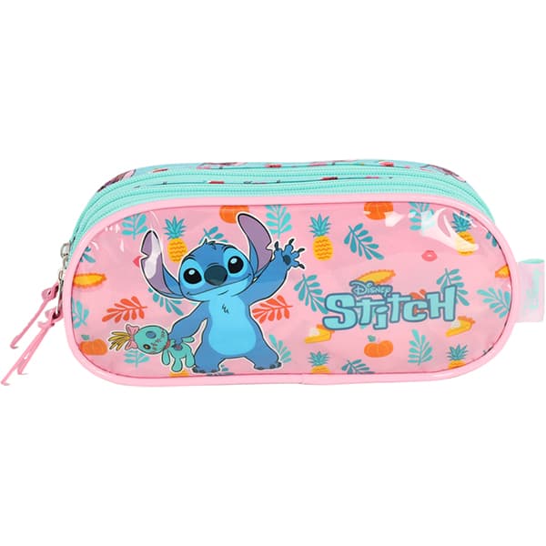 Estojo Escolar Duplo em Poliéster Stitch Disney EI41555SC Luxcel - PT 1 UN