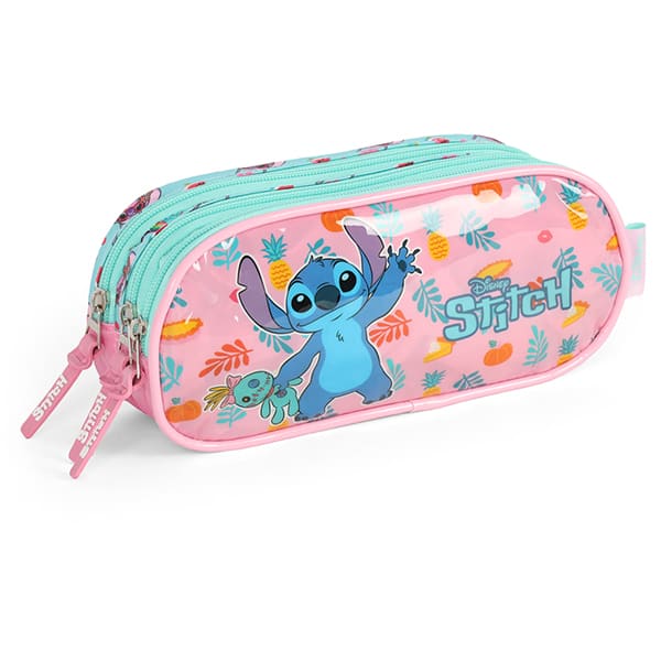 Estojo Escolar Duplo em Poliéster Stitch Disney EI41555SC Luxcel - PT 1 UN