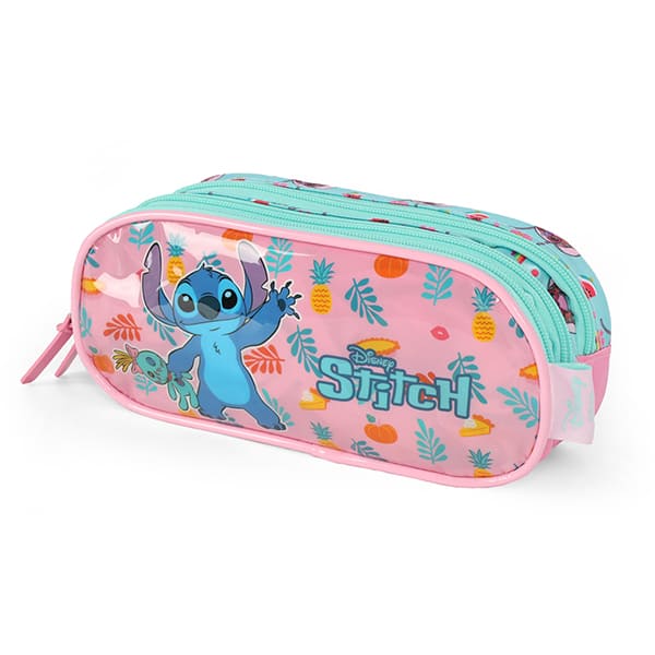 Estojo Escolar Duplo em Poliéster Stitch Disney EI41555SC Luxcel - PT 1 UN