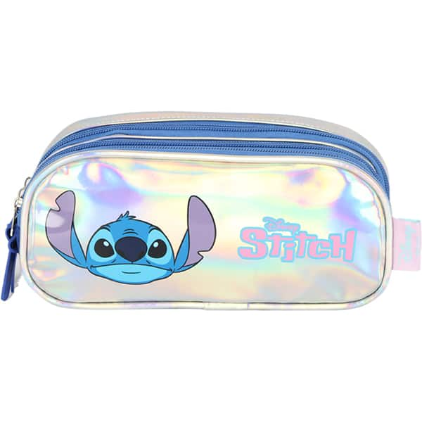 Estojo Escolar triplo em Poliéster Stitch Disney EI41685SC Luxcel - PT 1 UN