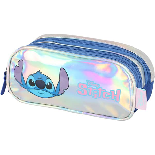 Estojo Escolar triplo em Poliéster Stitch Disney EI41685SC Luxcel - PT 1 UN