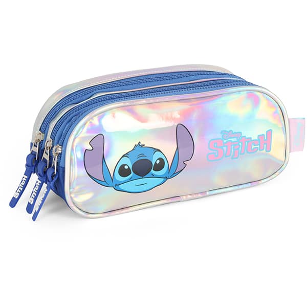 Estojo Escolar triplo em Poliéster Stitch Disney EI41685SC Luxcel - PT 1 UN