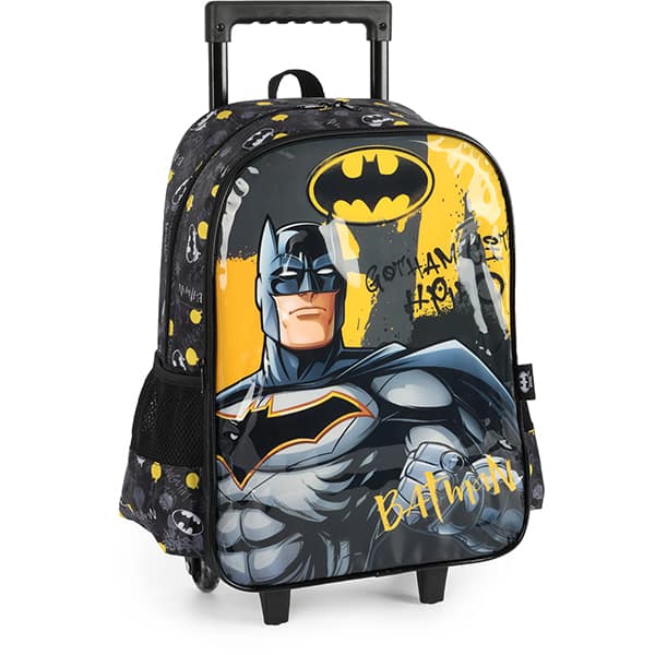 Mochila Escolar Infantil de Rodinhas Batman DC Preto IC41282BM Luxcel - PT 1 UN