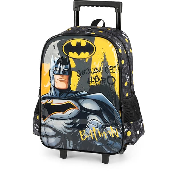 Mochila Escolar Infantil de Rodinhas Batman DC Preto IC41282BM Luxcel - PT 1 UN