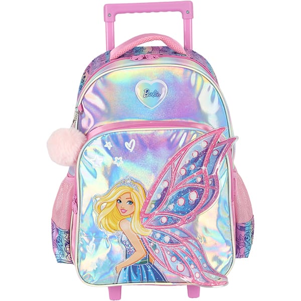 Mochila Escolar Infantil de Rodinhas Barbie Mattel Rosa IC41462BB Luxcel - PT 1 UN