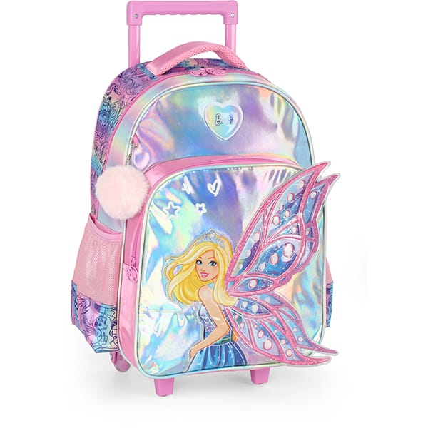 Mochila Escolar Infantil de Rodinhas Barbie Mattel Rosa IC41462BB Luxcel - PT 1 UN