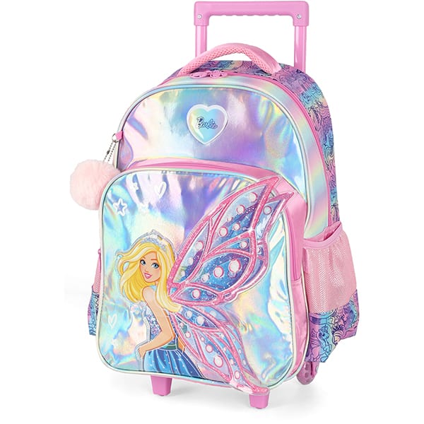 Mochila Escolar Infantil de Rodinhas Barbie Mattel Rosa IC41462BB Luxcel - PT 1 UN