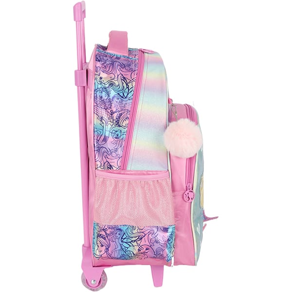 Mochila Escolar Infantil de Rodinhas Barbie Mattel Rosa IC41462BB Luxcel - PT 1 UN