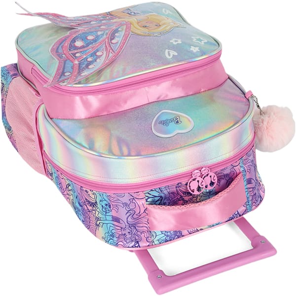 Mochila Escolar Infantil de Rodinhas Barbie Mattel Rosa IC41462BB Luxcel - PT 1 UN