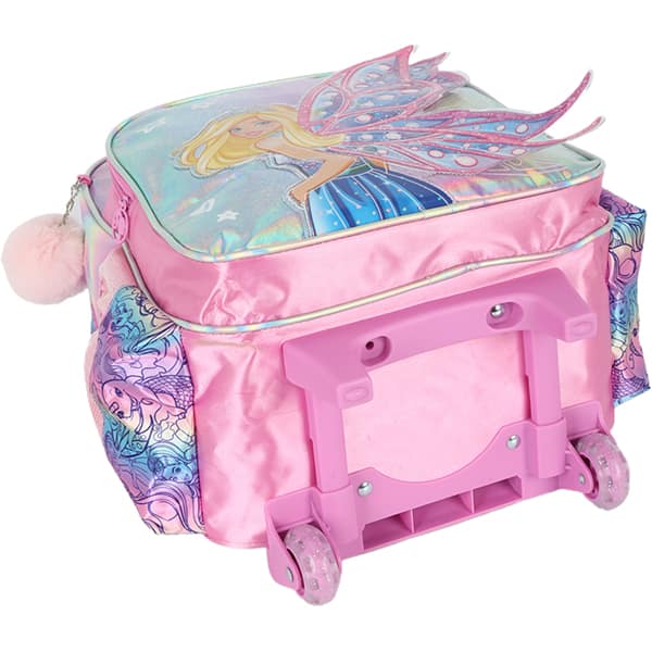 Mochila Escolar Infantil de Rodinhas Barbie Mattel Rosa IC41462BB Luxcel - PT 1 UN