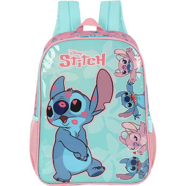 Mochila Escolar Infantíl em Poliéster Stitch Disney Verde IS41531SC Luxcel - PT 1 UN