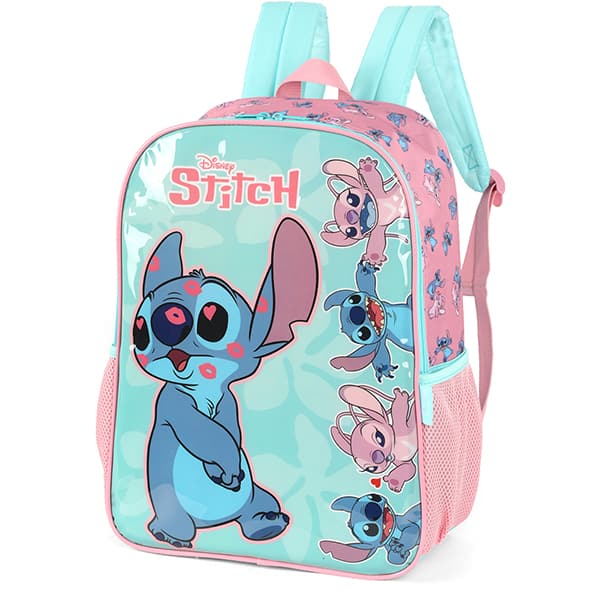 Mochila Escolar Infantíl em Poliéster Stitch Disney Verde IS41531SC Luxcel - PT 1 UN