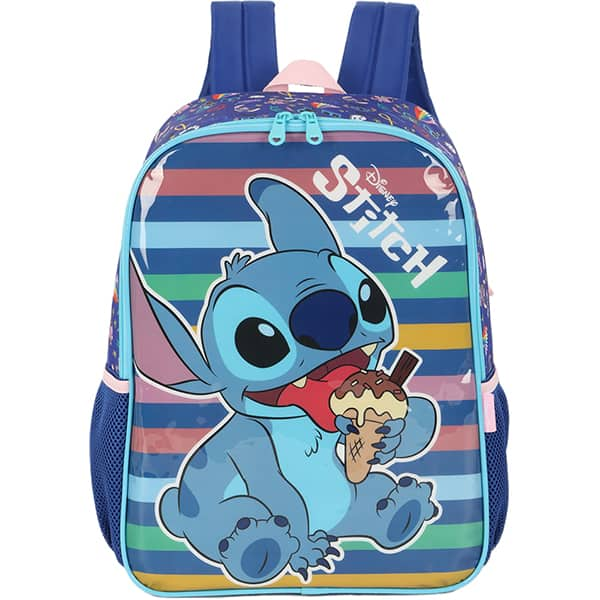 Mochila Escolar Infantíl em Poliéster Stitch Disney Azul IS41531SC Luxcel - PT 1 UN