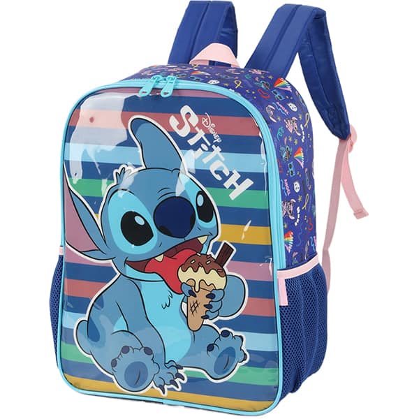 Mochila Escolar Infantíl em Poliéster Stitch Disney Azul IS41531SC Luxcel - PT 1 UN