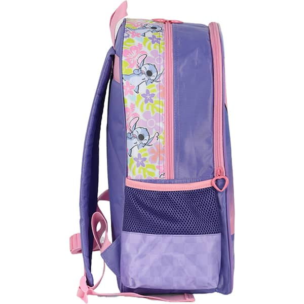 Mochila escolar em poliéster, Stitch, Violeta, IS41541SC, Luxcel - PT 1 UN